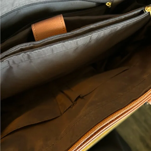 LOVEVOOK Laptop Tote Bag 15.6” Waterproof PU Leather Brown - Picture 8 of 16